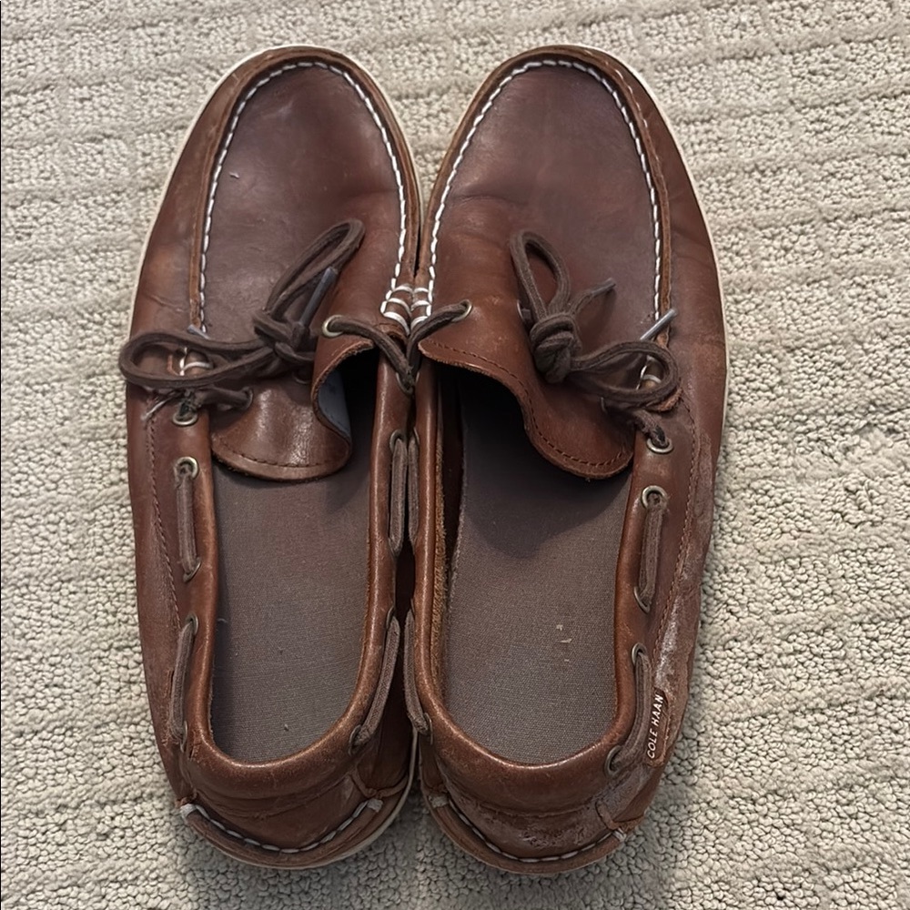 Cole Haan Brown Leather Boat Shoes